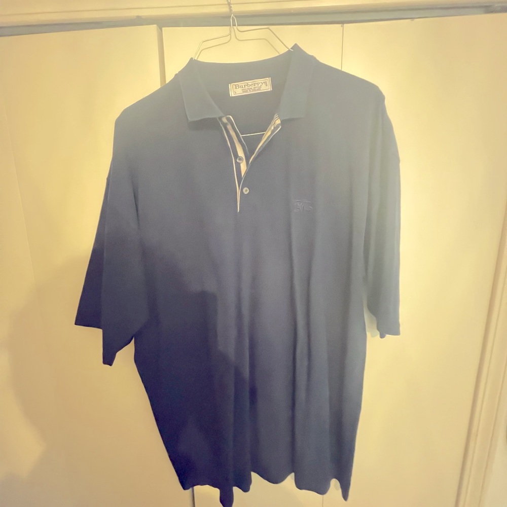 Mens Burberry’s Navy Polo, Navy Blue, size Large